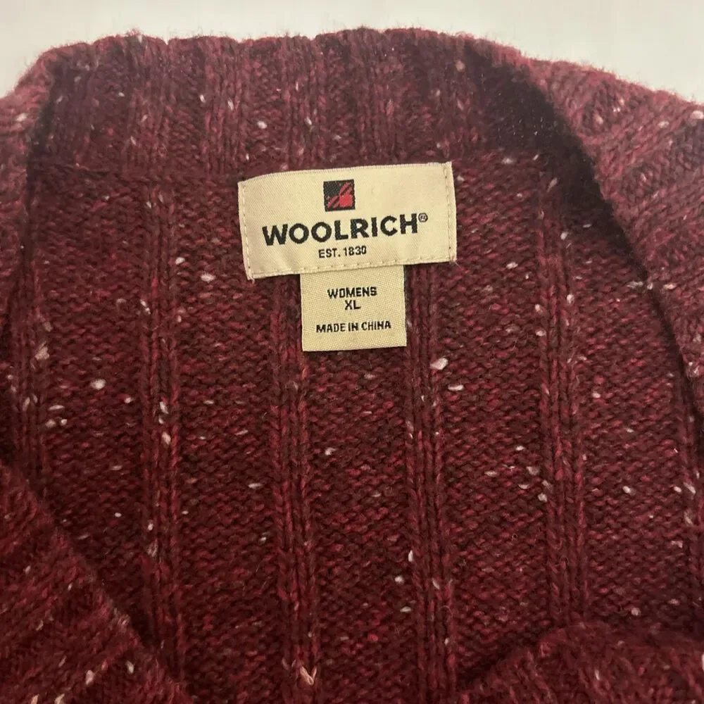 Vtg Woolrich Ruby Wool Blend Vneck Sweater XL 90s Preppy Grunge